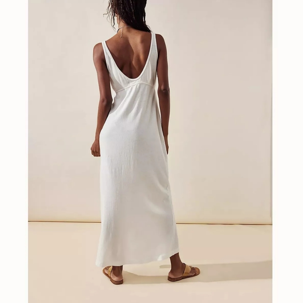 164 FREE PEOPLE Essential Tank Midi Ivory DRESS - Picture 2 of 9